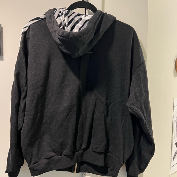 Aviator Nation - zebra striped sweatshirt hoodie Size M - Picture 2 of 7